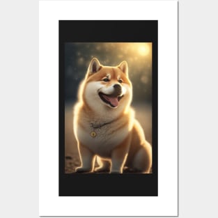 Happy Shiba Inu Dog Posters and Art